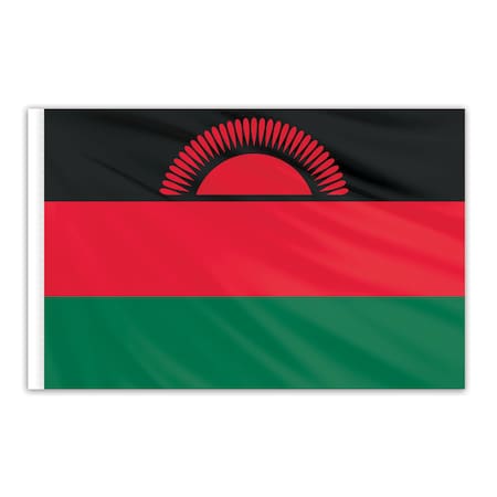 Malawi Indoor Nylon Flag 5'x8' With Gold Fringe